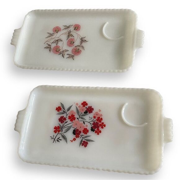 Anchor Hocking Fire King Primrose & Fleurette Snack PLATES ONLY - Picture 7 of 16